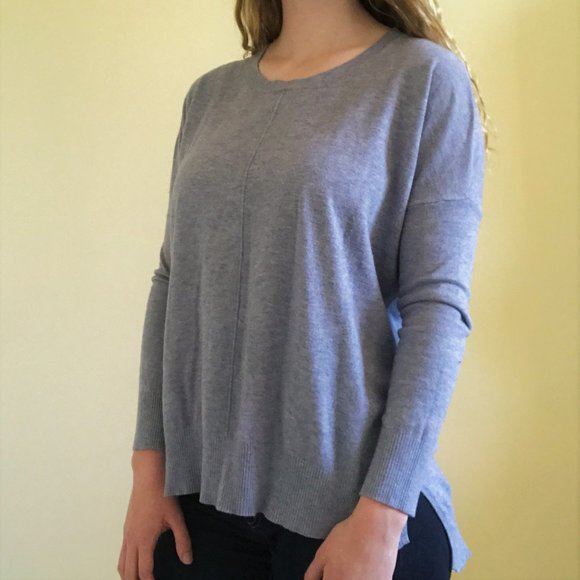 Periwinkle Baby Blue V-Neck Over-sized Sweaters - Picture 1 of 6